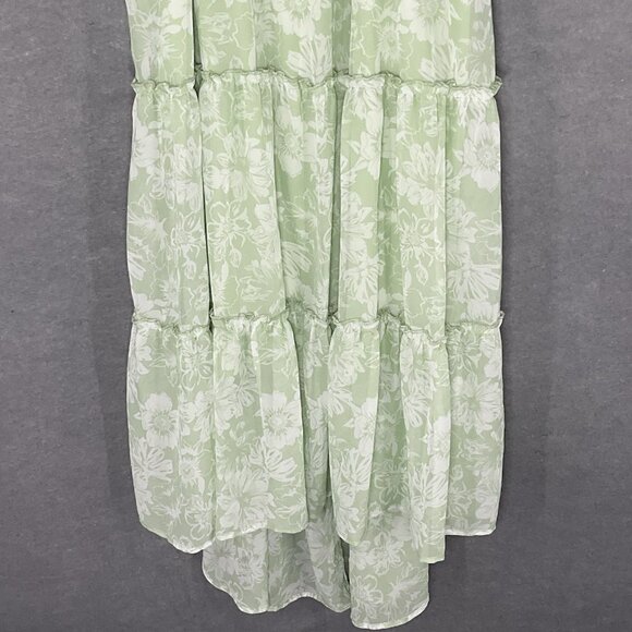 No Boundaries Dress Women 2XL Floral Mint Green Tiered Lined Flowy Fairy - Picture 6 of 15